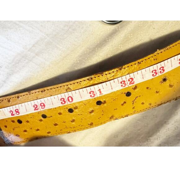L. Chessler Women\'s Genuine Bonded Leather Ostrich Skin Belt Yellow One Size main image 8